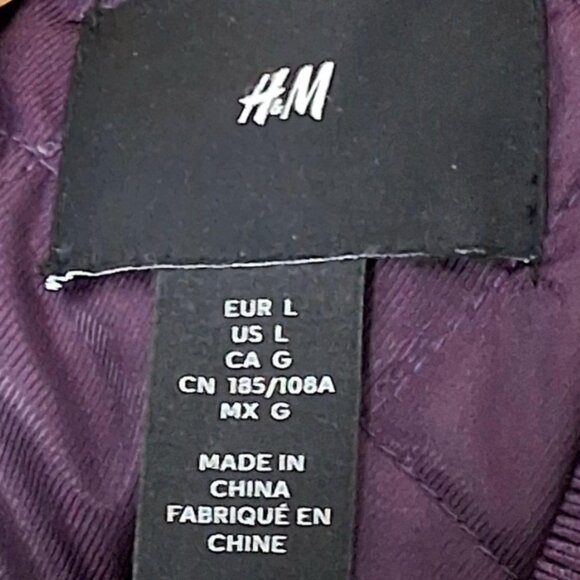 H&M Purple Varsity Jacket with Letter 'B' Patch Size Large - Picture 6 of 9